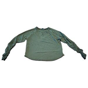 Kirious XS‎ Green Ribbed Long Sleeve Top For Women Fall Basic